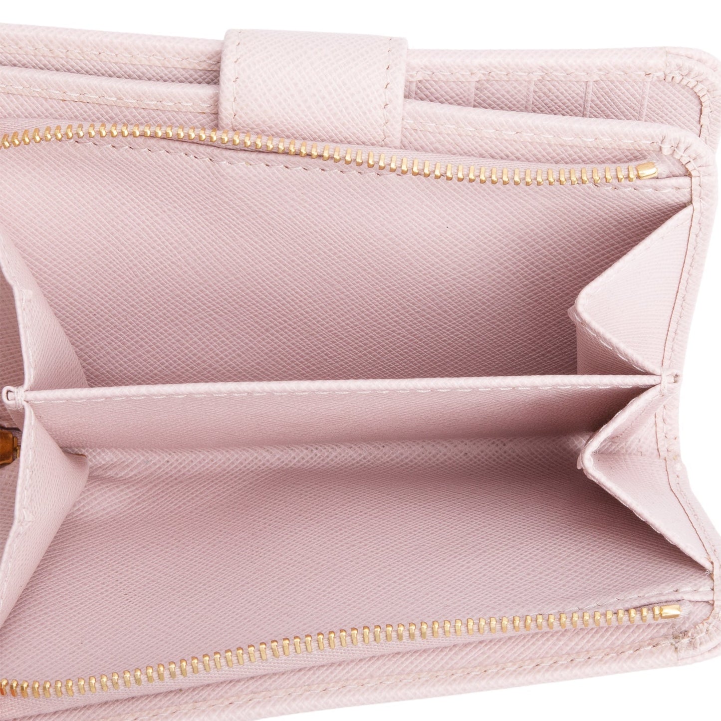 Prada Pink Saffiano Metal Compact Wallet