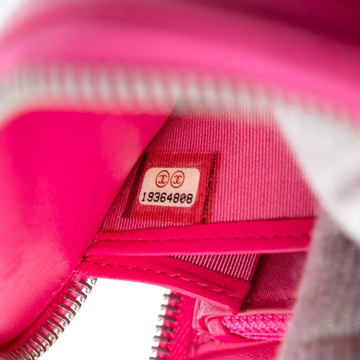 Pink Chanel Large Quilted Lambskin Zip Around Organizer Clutch