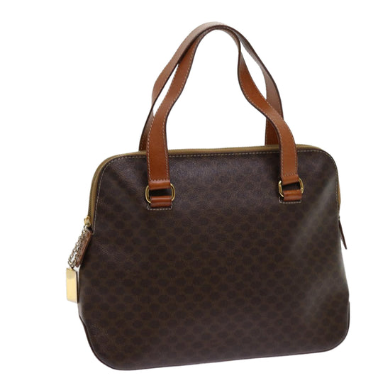 Luxury CELINE Macadam Canvas Hand Bag PVC Leather Brown  63444
