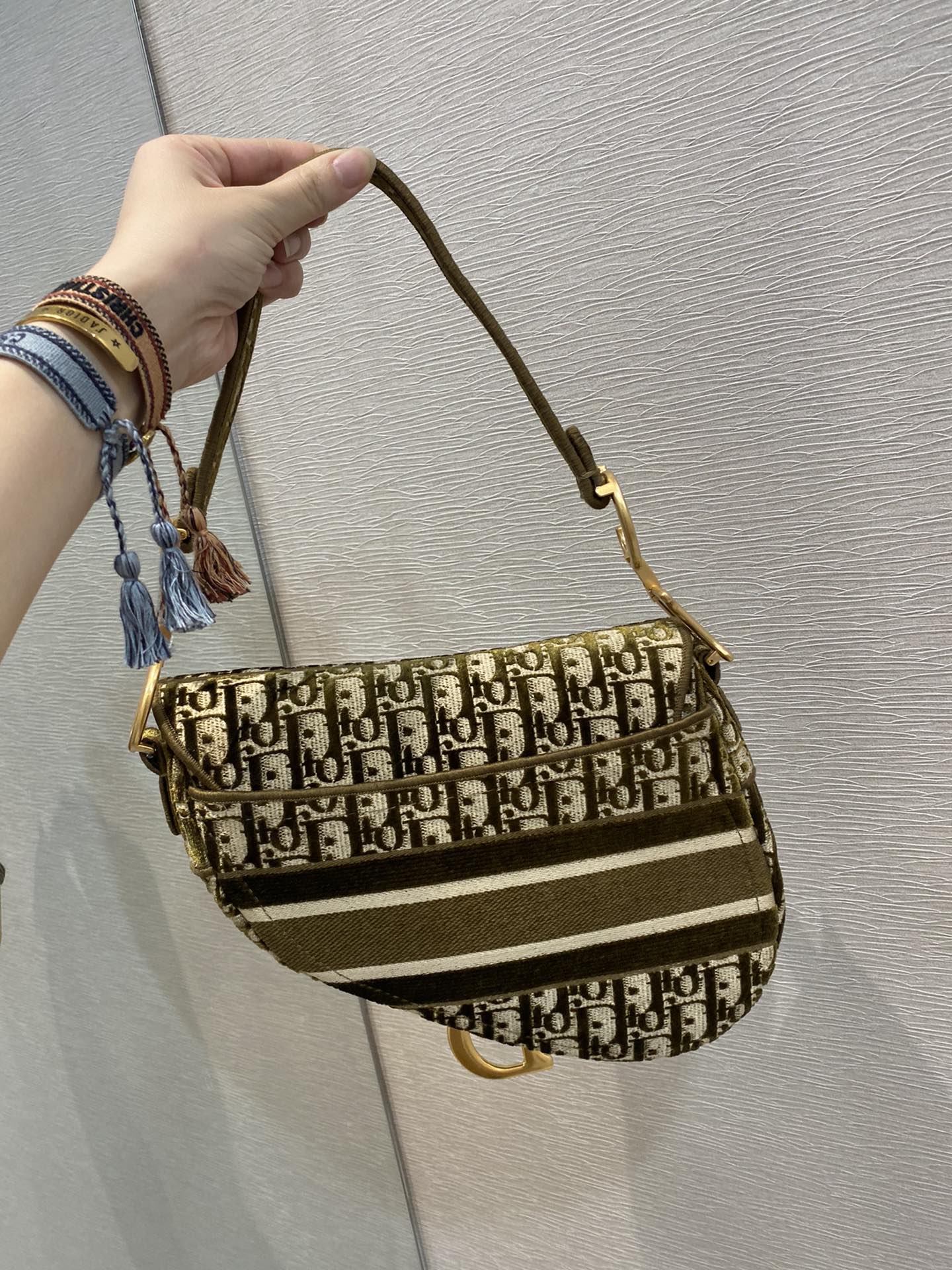Top Quality Saddle Bag Brown Oblique Canvas Gold Toned Hardware For Women 25cm/10in CD