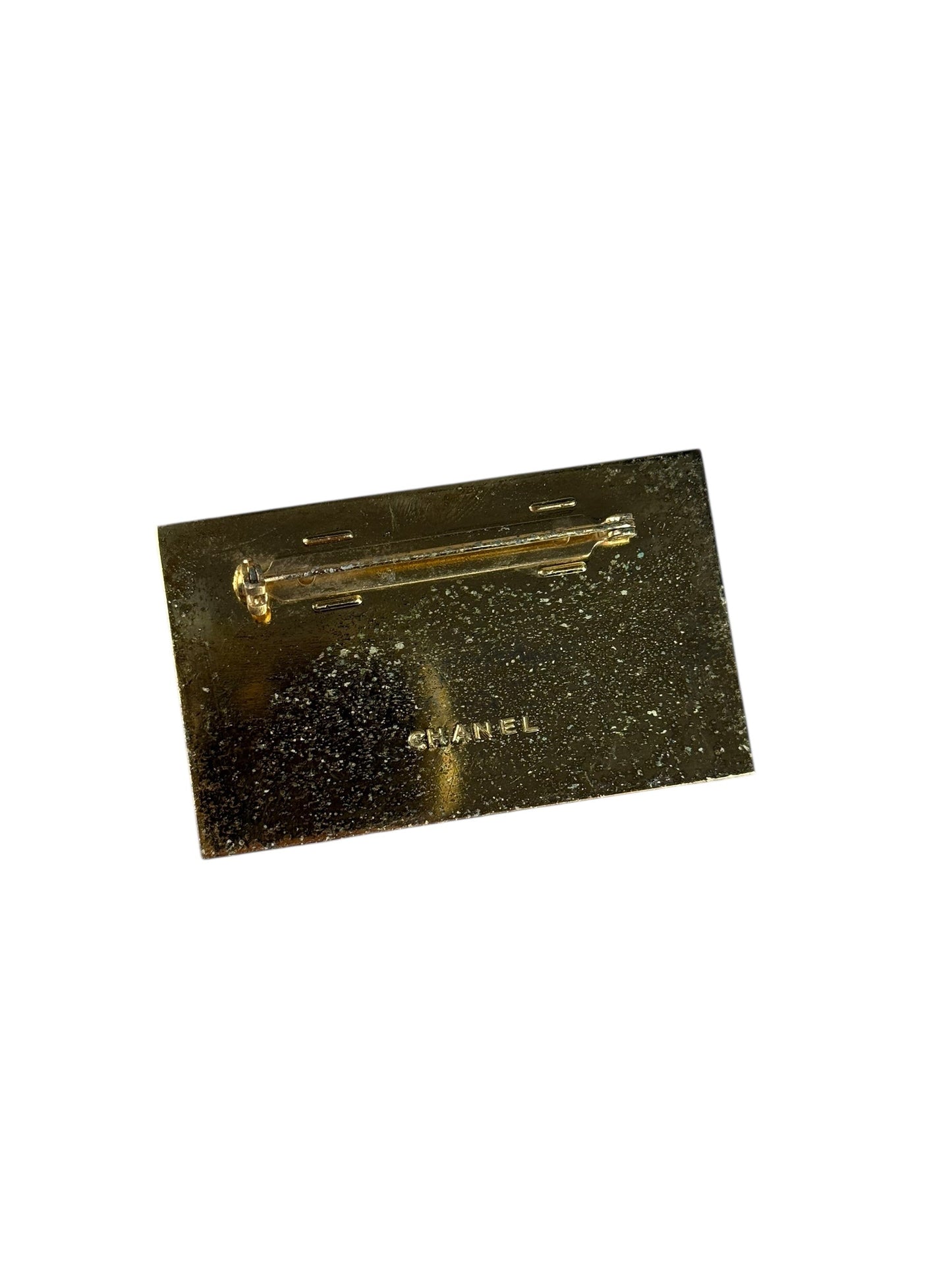 Chanel   gold Plated Logo Brooch