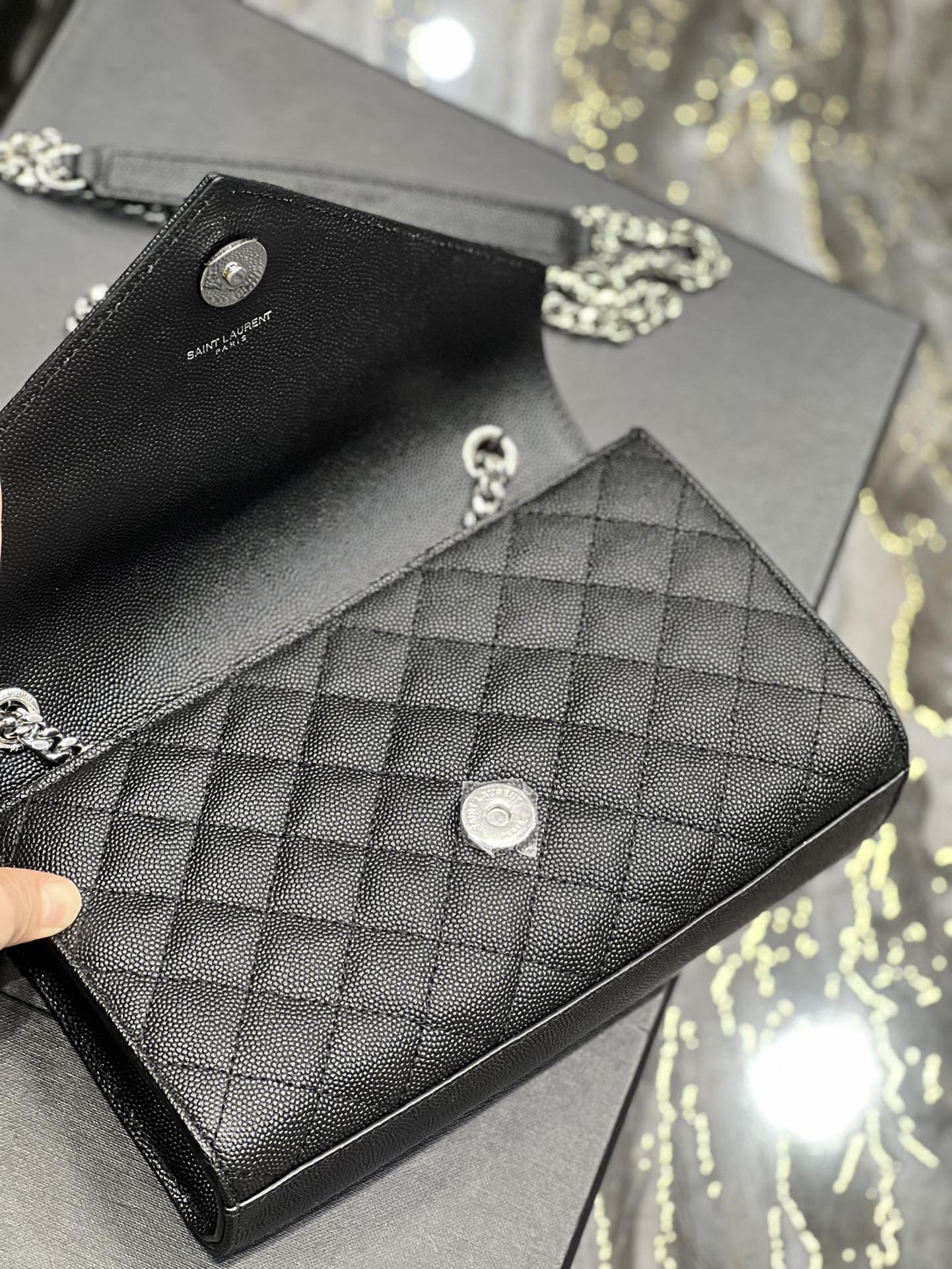 YSSL Small Bag Black In Mix Matelasse For Women 8in/21cm YSL 600195BOW921000