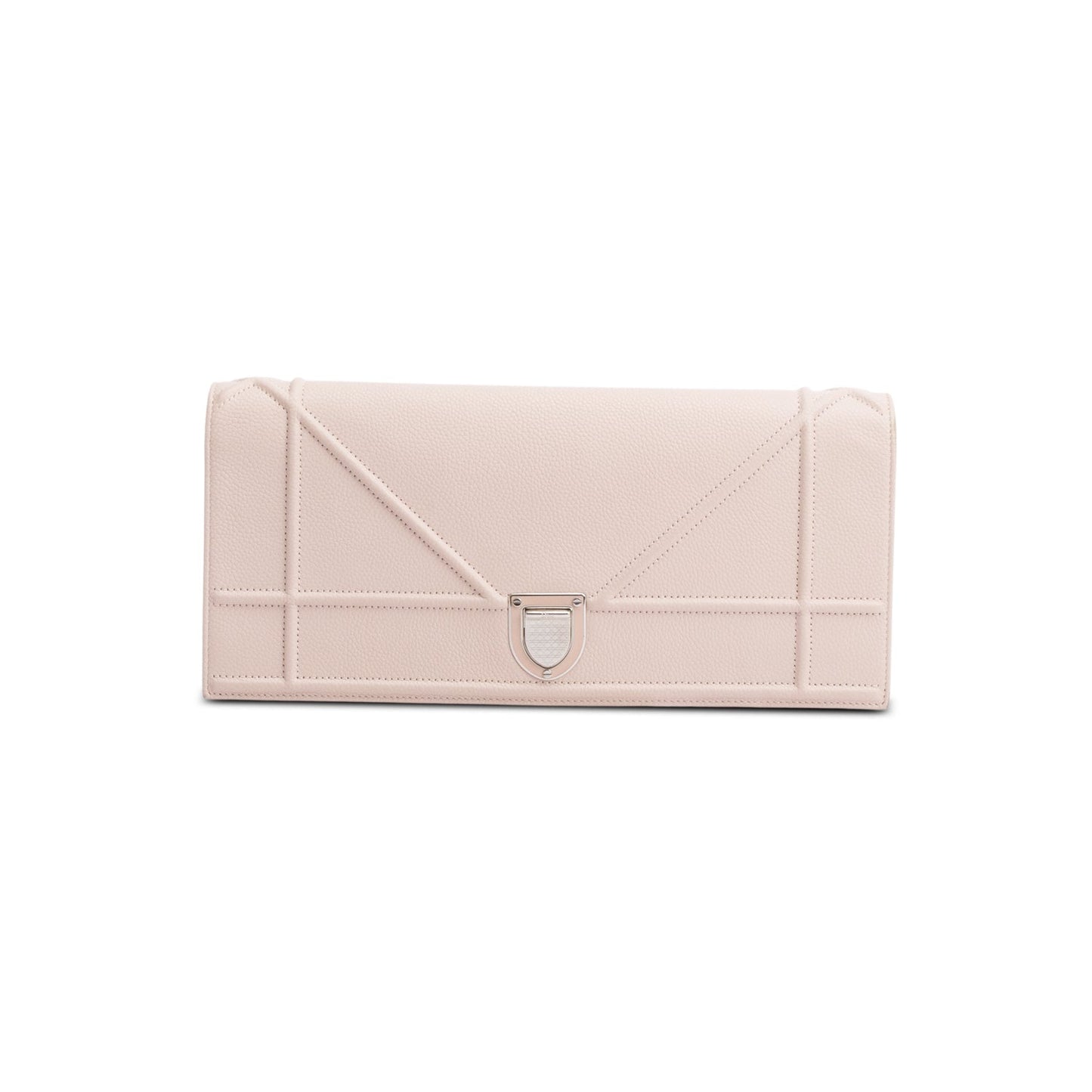 Christian Dior Beige Grained Calfskin Leather Diorama Croisiere Long Wallet on Chain