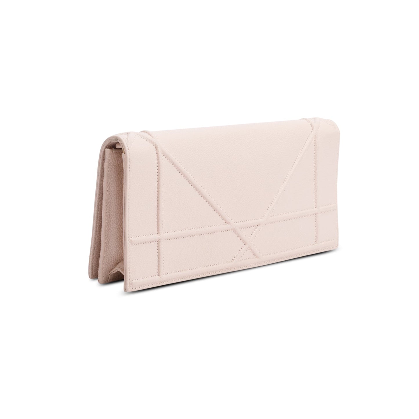 Christian Dior Beige Grained Calfskin Leather Diorama Croisiere Long Wallet on Chain