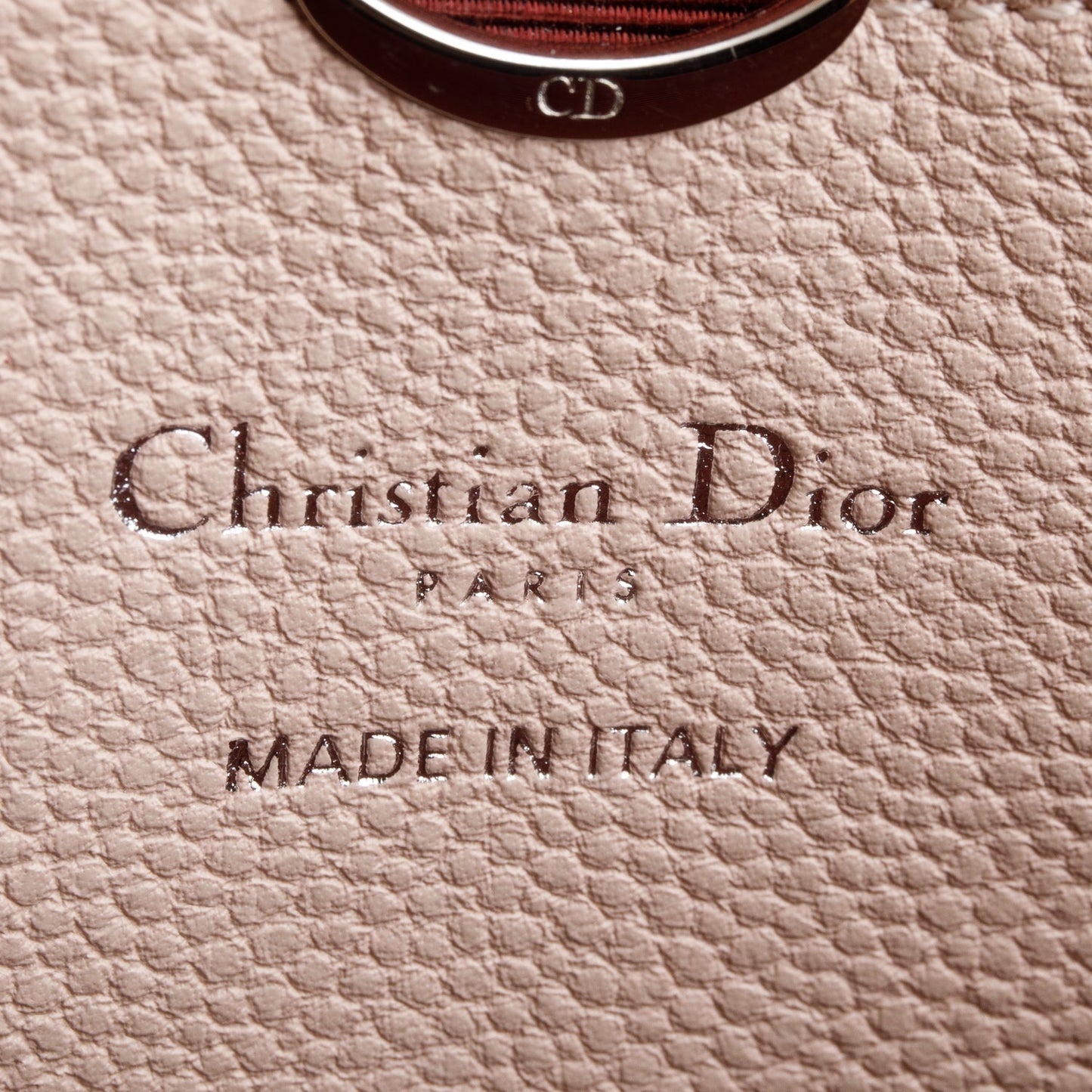 Christian Dior Beige Grained Calfskin Leather Diorama Croisiere Long Wallet on Chain