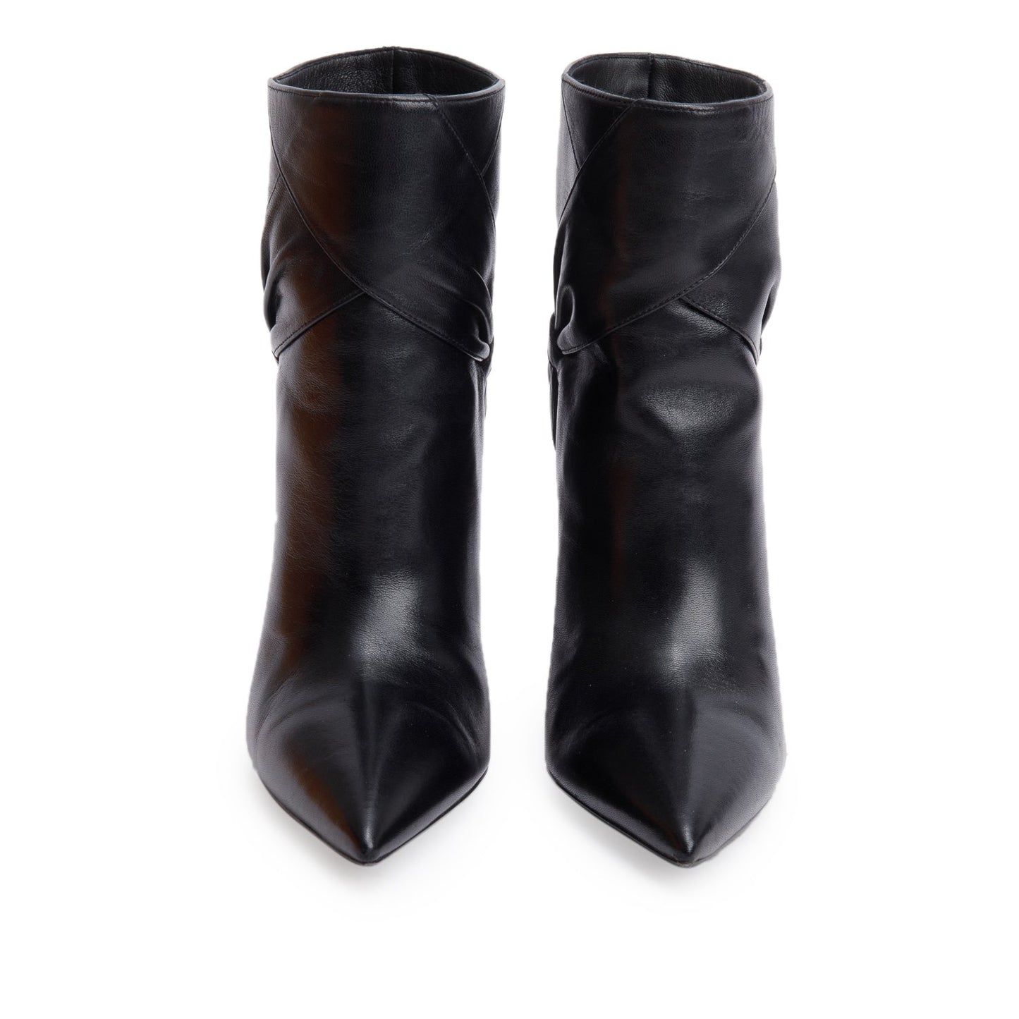 Saint Laurent Black Calf Leather Santiago Russo Kiki 100 Booties, Size 36.5