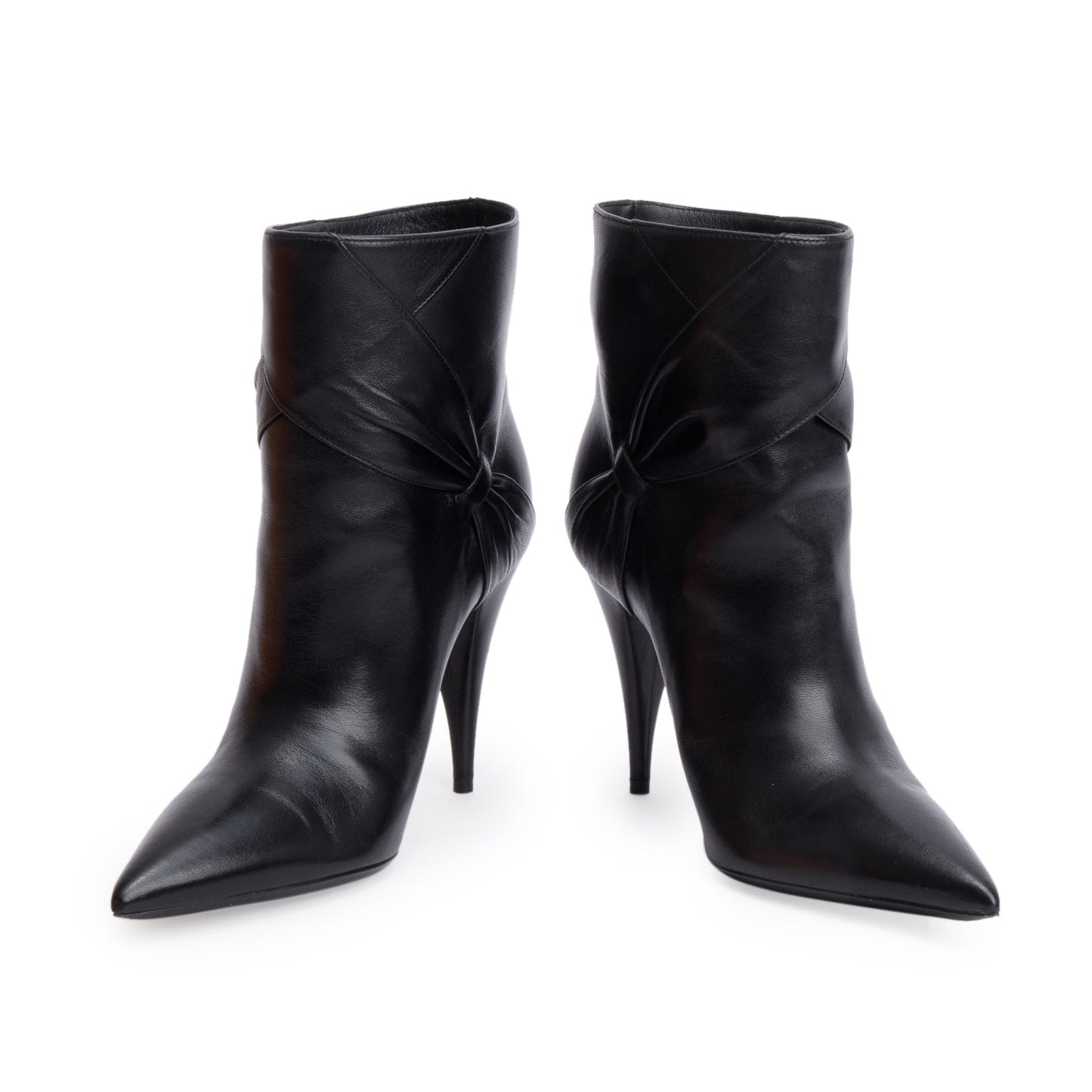 Saint Laurent Black Calf Leather Santiago Russo Kiki 100 Booties, Size 36.5