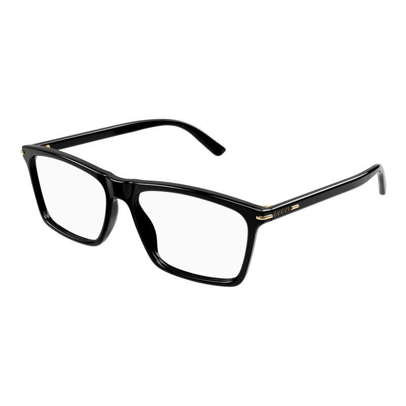 Gucci Eyeglasses Square Full Rim, Black Frame and Clear Demo Lenses Lens GG1445O001
