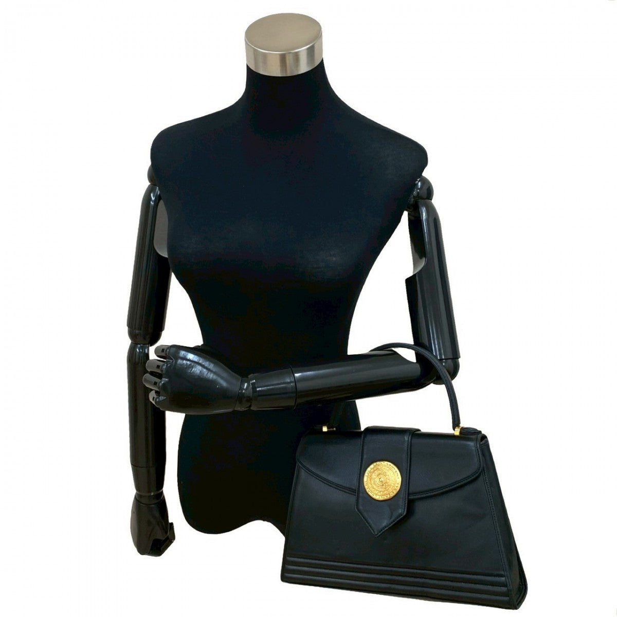 YVES SAINT LAURENT Handbag leather black logo Metal Women