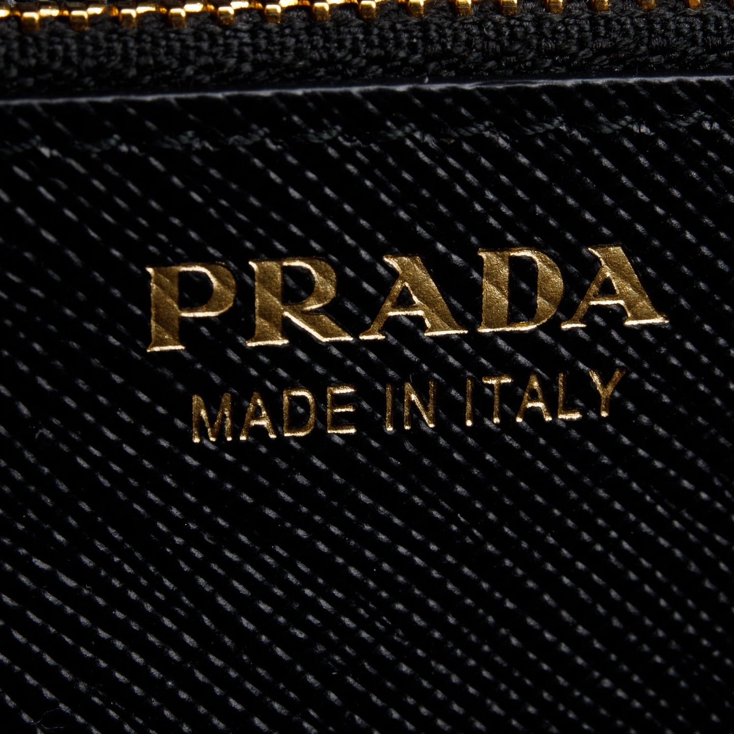 Prada Black Saffiano Metal Continental Wallet on Chain