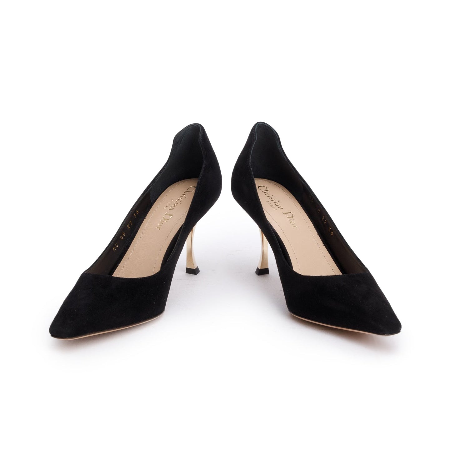 Christian Dior Black Suede D-Fame Pumps, Size 36