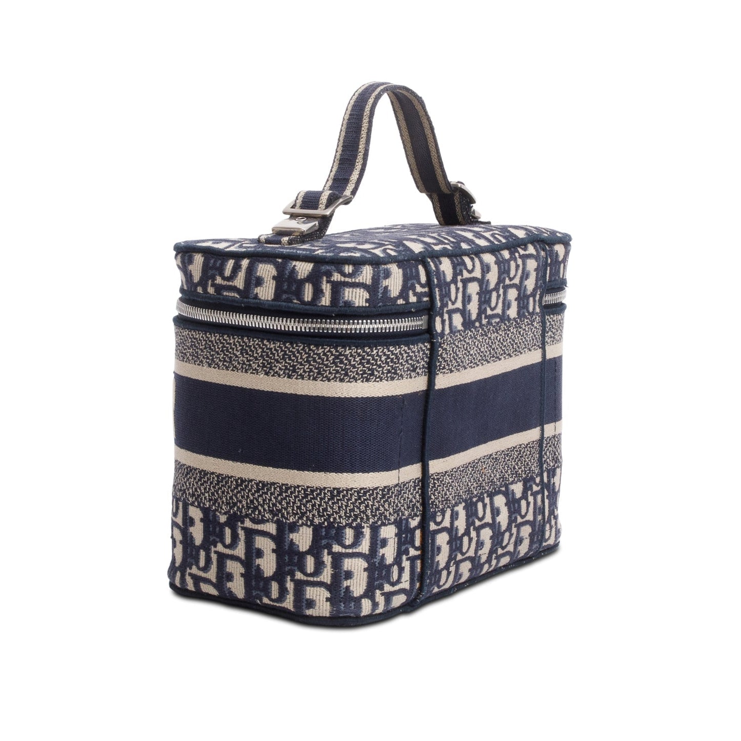 Christian Dior 2020 Navy Oblique Embroidered DiorTravel Vanity Case