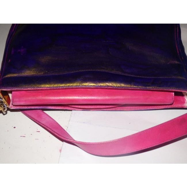 Gucci   Pink And Purple Leather Glossy Shoulder Bag