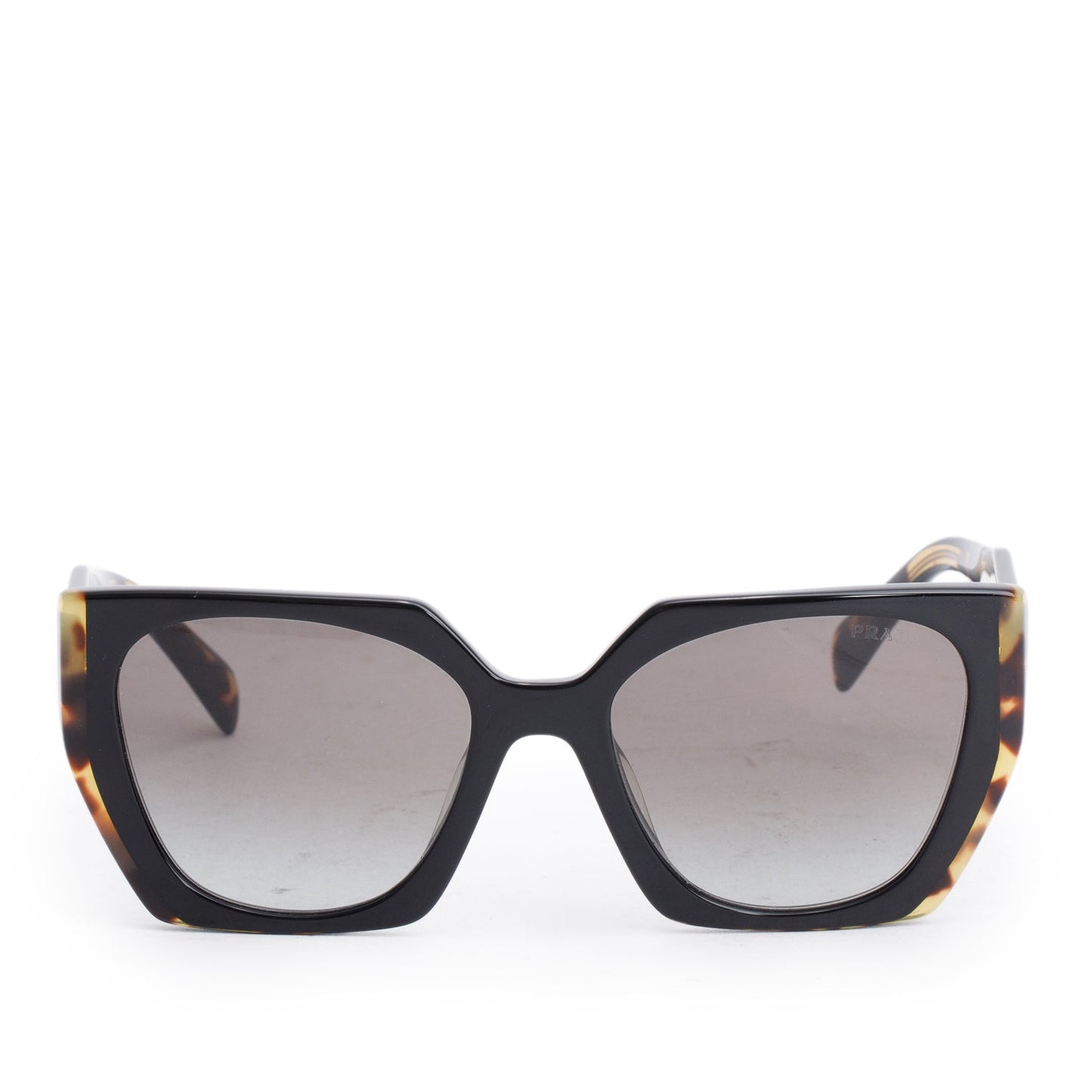 Prada SPR 15W Black/Brown Tortoishell Acetate Prada Logo Sunglasses