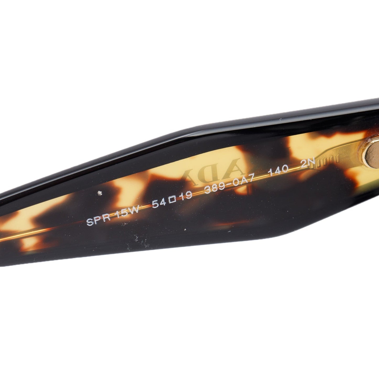 Prada SPR 15W Black/Brown Tortoishell Acetate Prada Logo Sunglasses