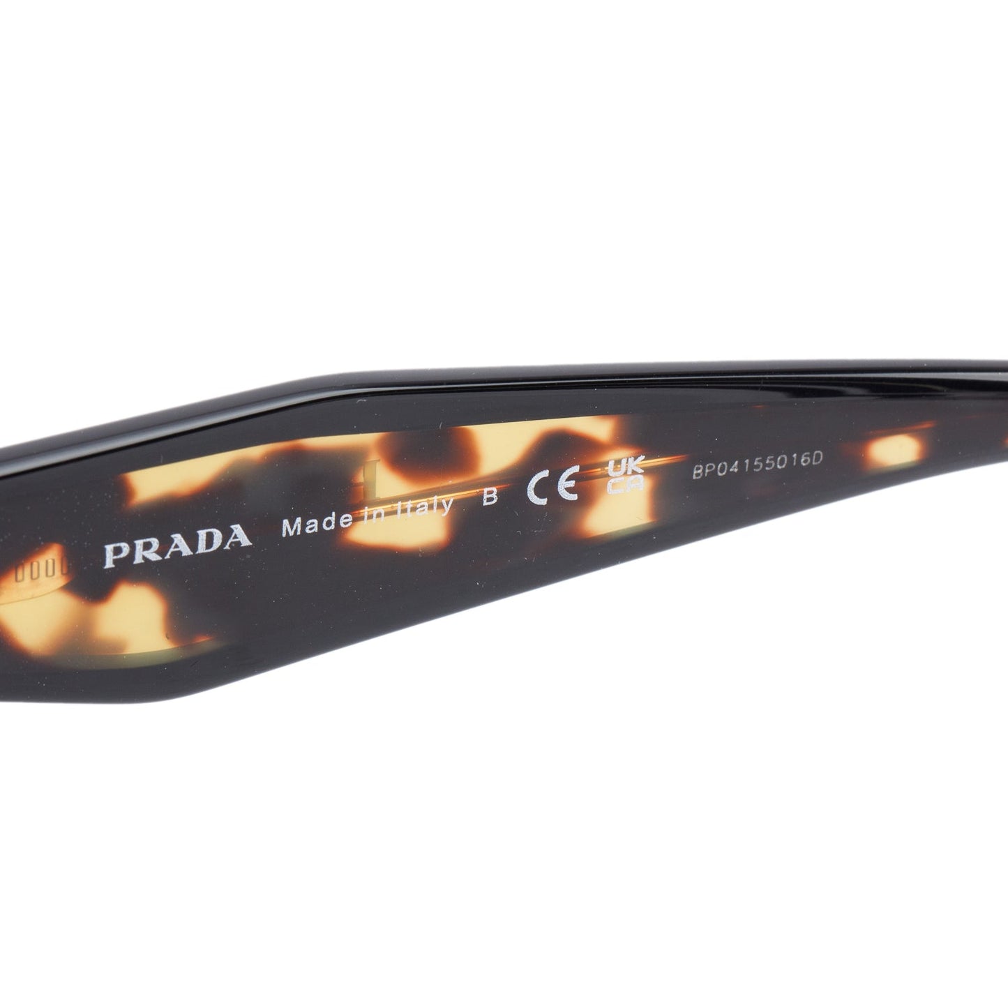 Prada SPR 15W Black/Brown Tortoishell Acetate Prada Logo Sunglasses
