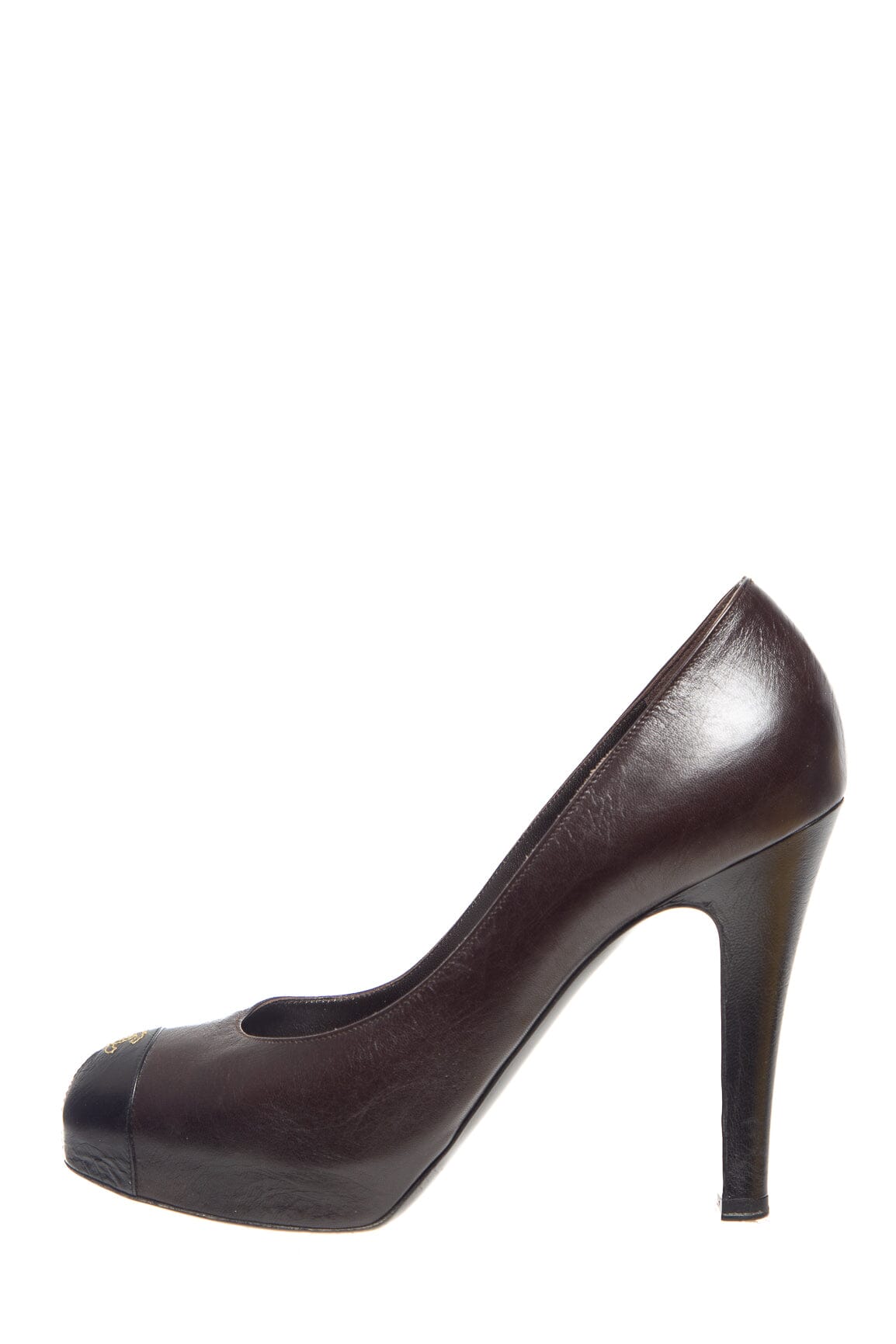 Chanel Dark Brown Leather Pumps SZ 39.5
