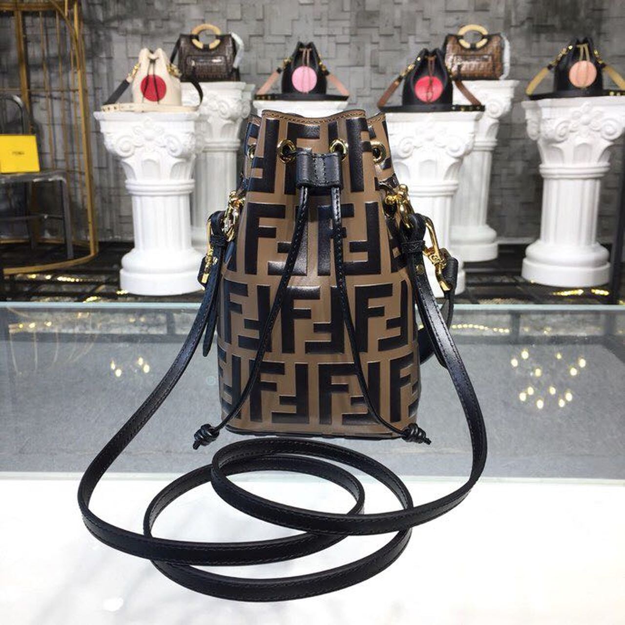 Top QualityTop Quality Mon Tresor Brown/Black For Women, Women’s Handbags, Shoulder And Crossbody Bags 7in/18cm FF 8BS010A659F13VK