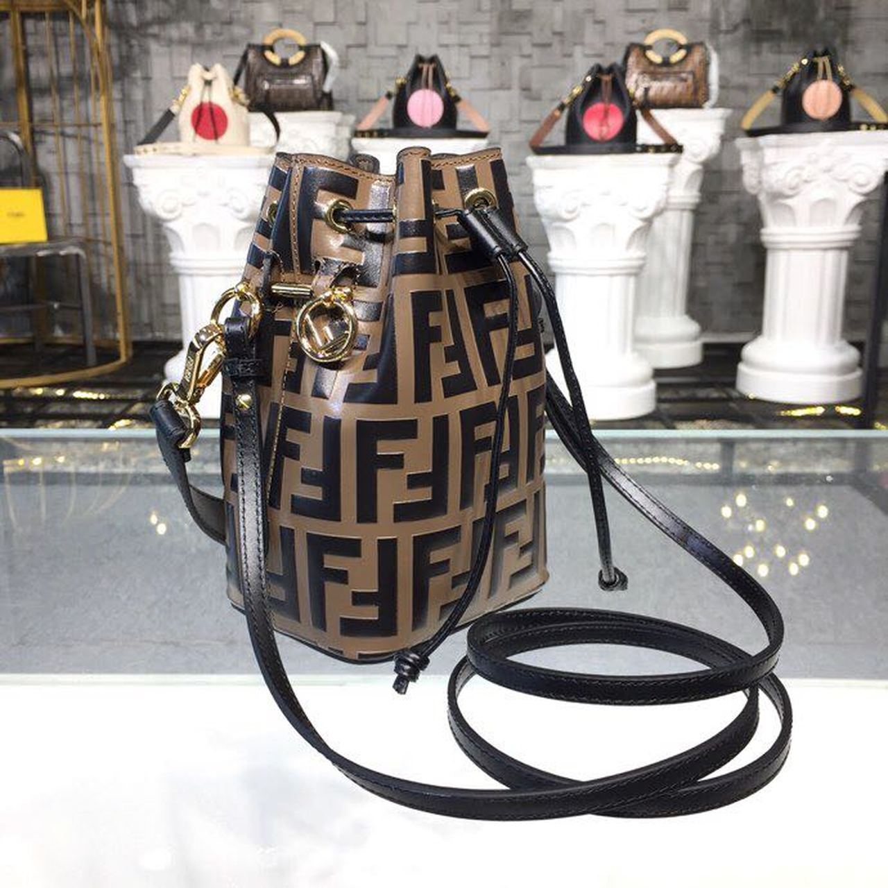 Top QualityTop Quality Mon Tresor Brown/Black For Women, Women’s Handbags, Shoulder And Crossbody Bags 7in/18cm FF 8BS010A659F13VK