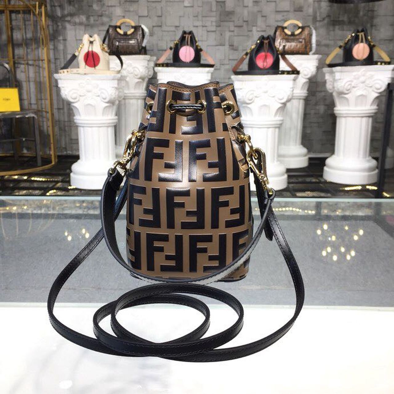 Top QualityTop Quality Mon Tresor Brown/Black For Women, Women’s Handbags, Shoulder And Crossbody Bags 7in/18cm FF 8BS010A659F13VK