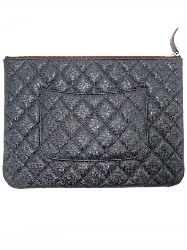Chanel A82545 Black Caviar Gold Classic New Medium Clutch No 29 Chanel