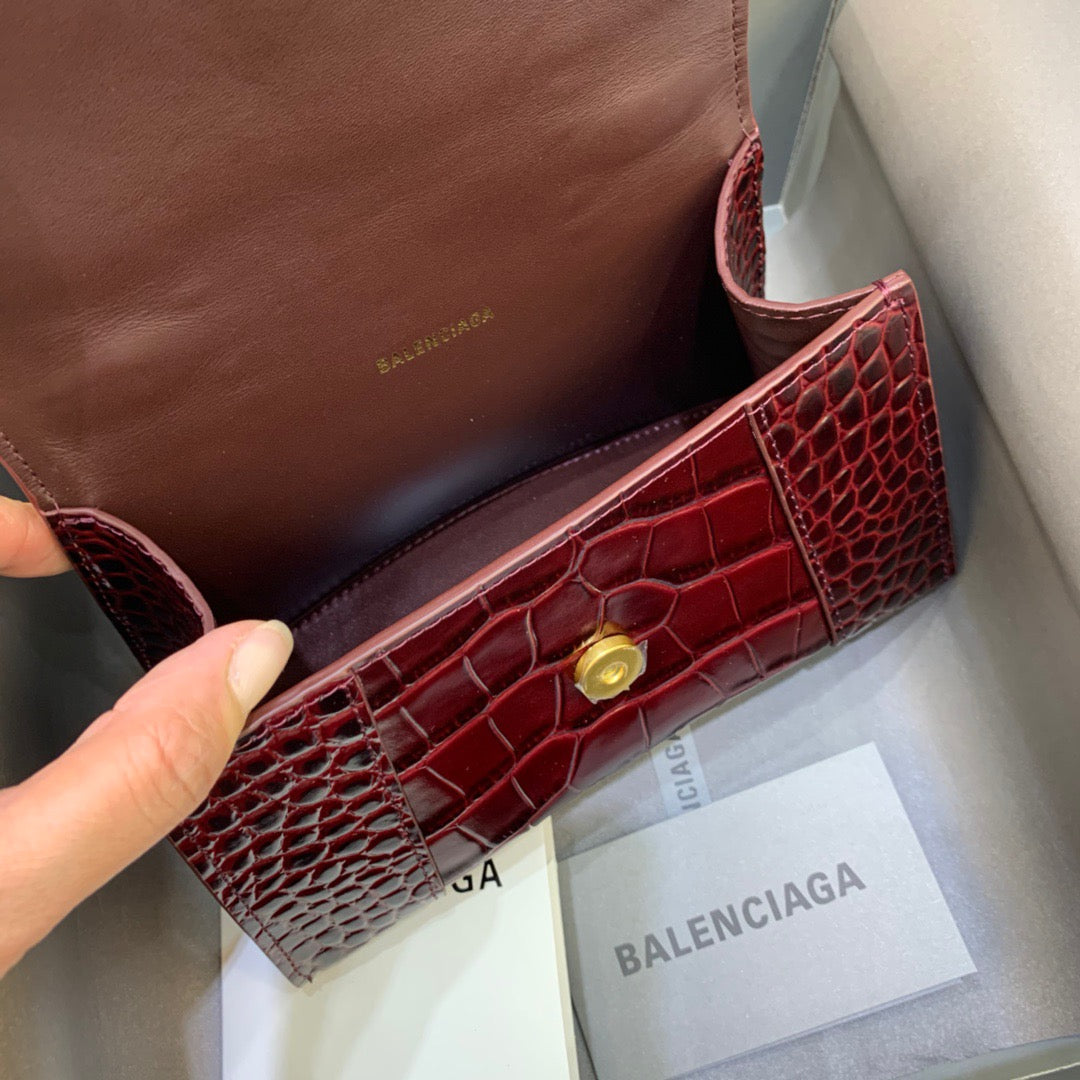 Top Quality Hourglass XS Handbag In Dark Red, For Women,  Bags 7.4in/19cm
