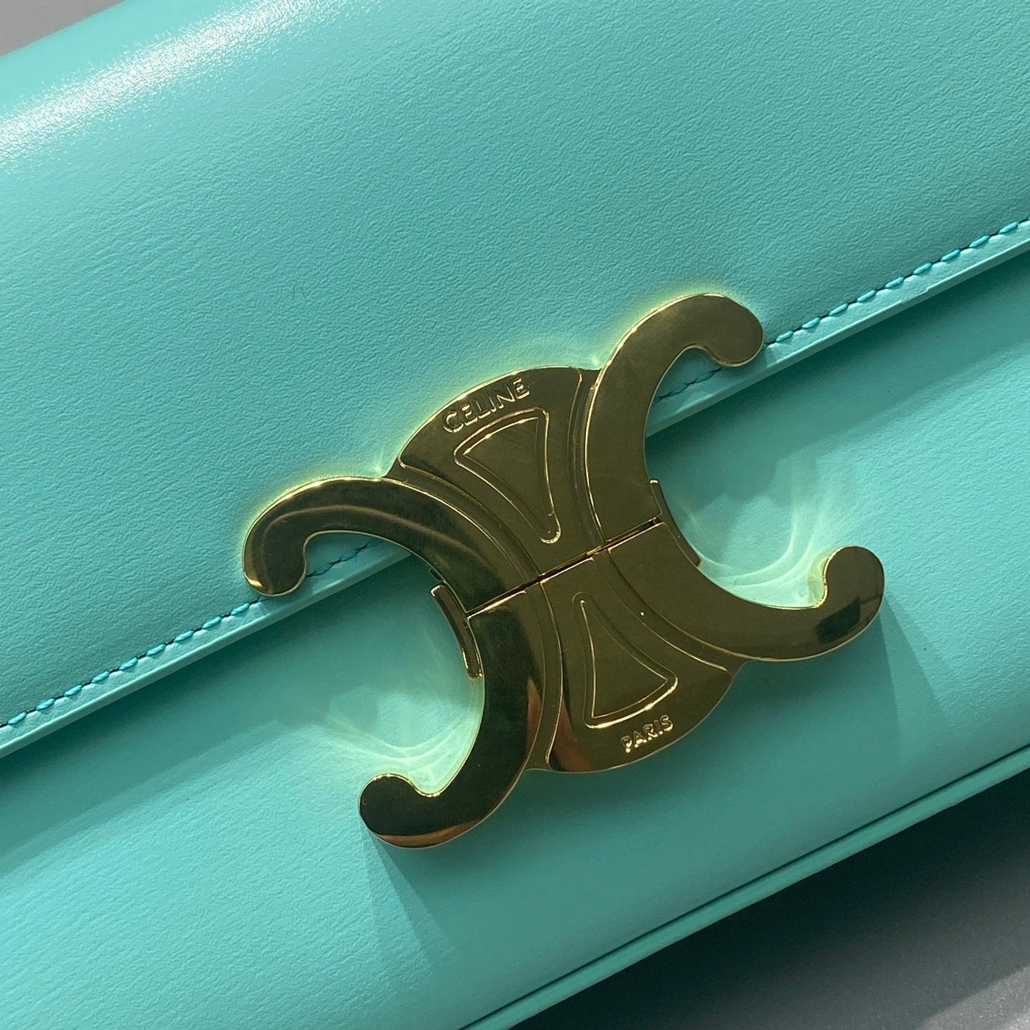 Top Quality Triomphe Shoulder Bag Mint Green For Women 8in/20cm