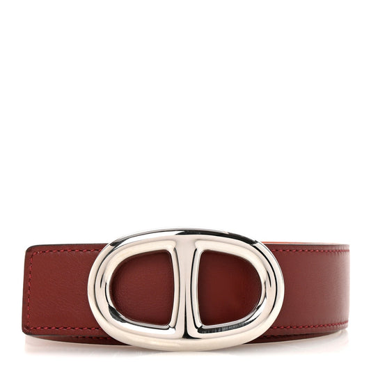 Hermes Swift Epsom 32mm Chaine D'Ancre Belt 90 36 Orange Rouge H