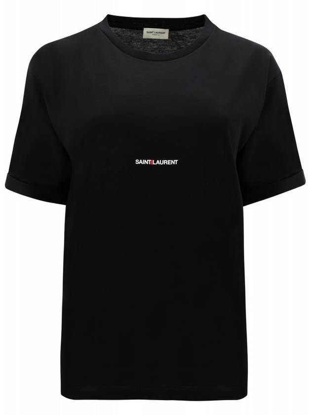 Luxury Saint Laurent Trending 2025 Rive Gauche Short Sleeve T-Shirt Black