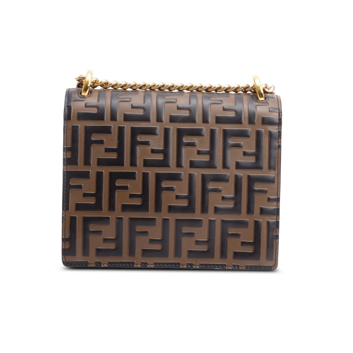 Fendi Vitello Liberty Bi-Color FF 1974 Embossed Small Kan U Shoulder Bag