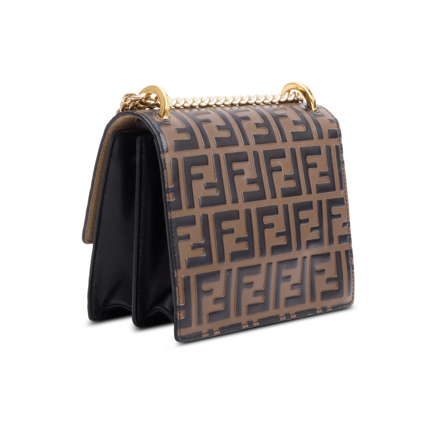 Fendi Vitello Liberty Bi-Color FF 1974 Embossed Small Kan U Shoulder Bag