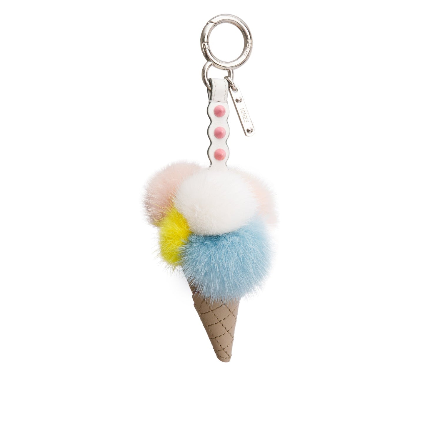 Fendi Multicolor Mink Fur & Calfskin Leather Fun Fair Ice Cream Cone Bag Charm