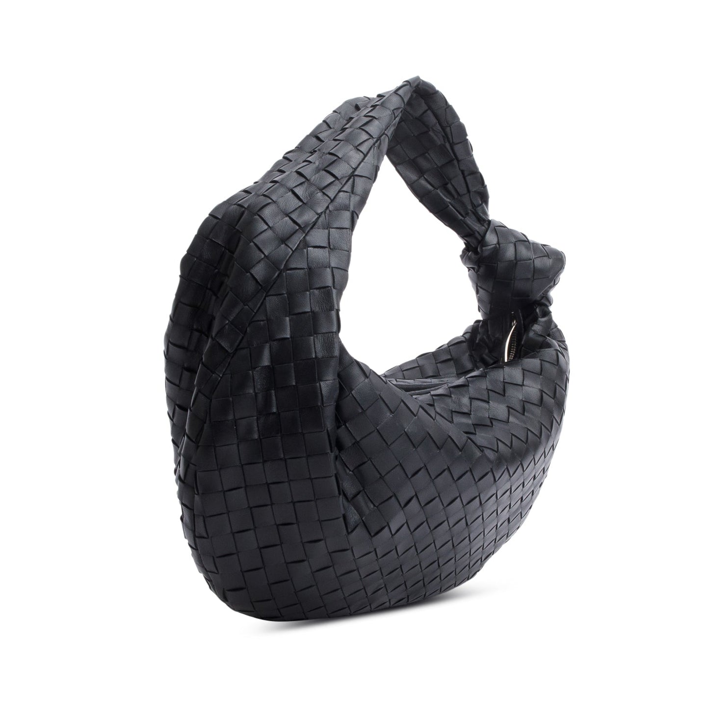 Bottega Veneta Black Nappa Intrecciato Small Jodie Shoulder Bag