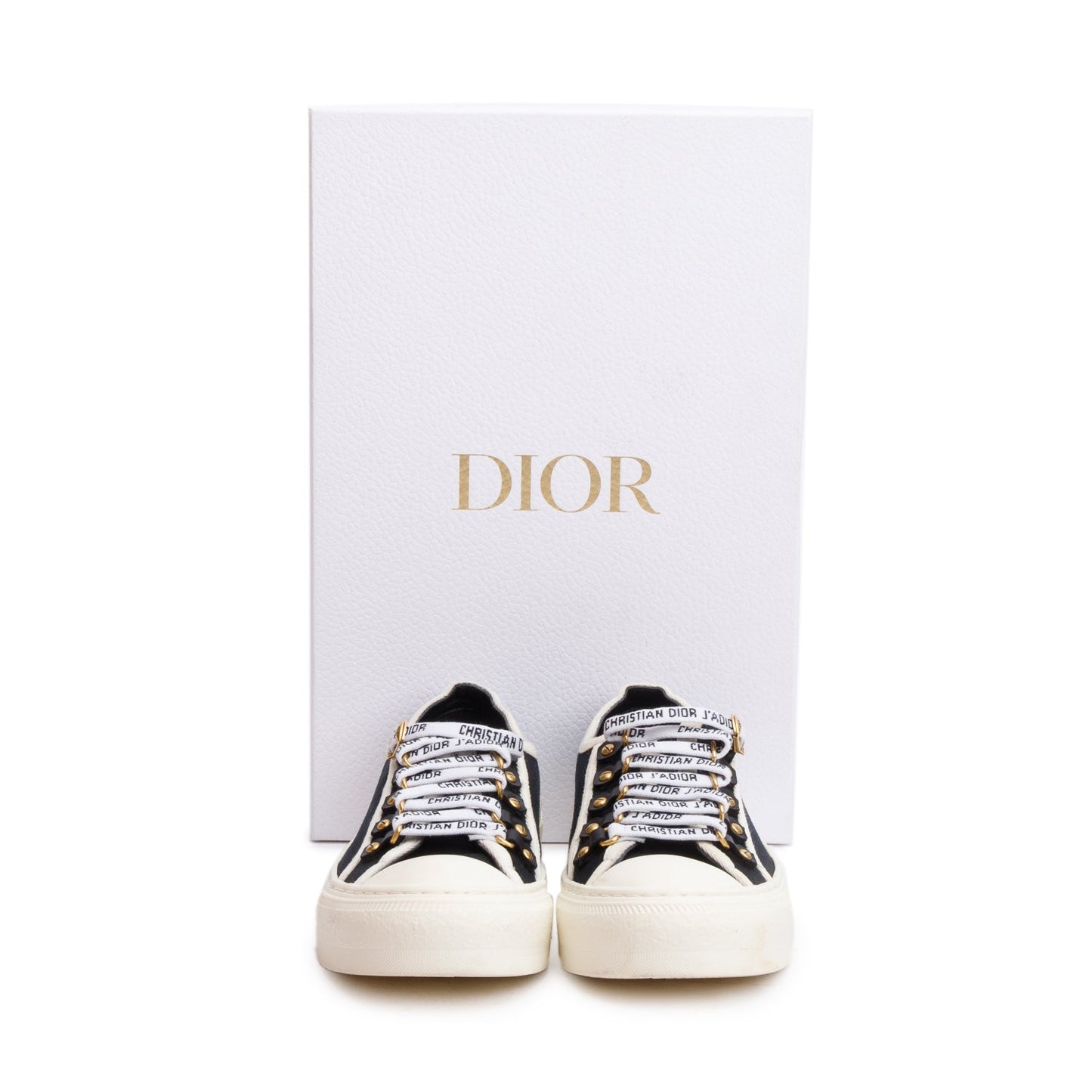 Christian Dior Black Cotton Canvas Walk'N'Dior Sneakers, Size 35.5