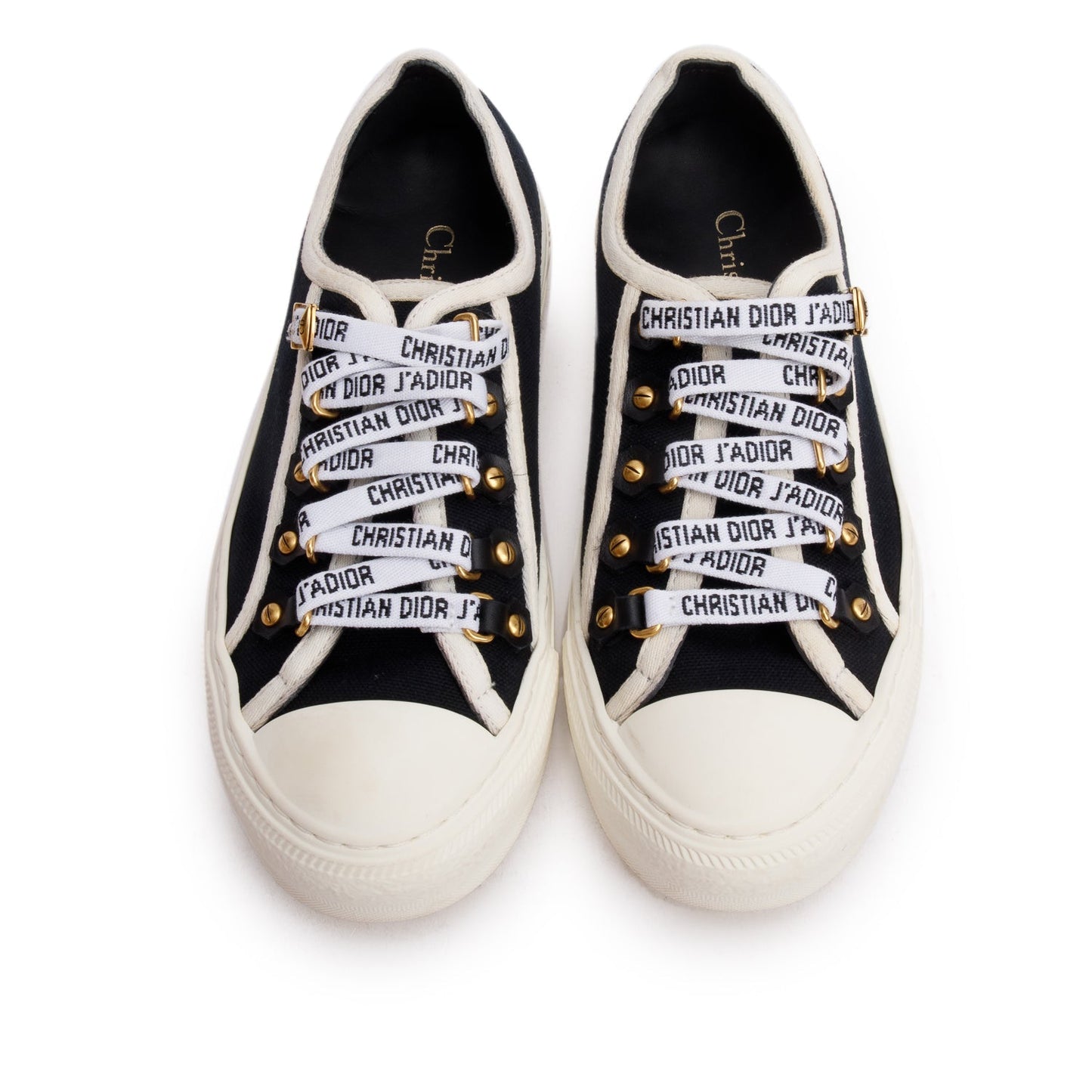 Christian Dior Black Cotton Canvas Walk'N'Dior Sneakers, Size 35.5