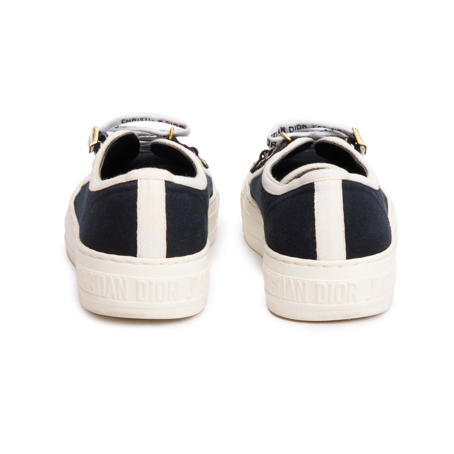 Christian Dior Black Cotton Canvas Walk'N'Dior Sneakers, Size 35.5