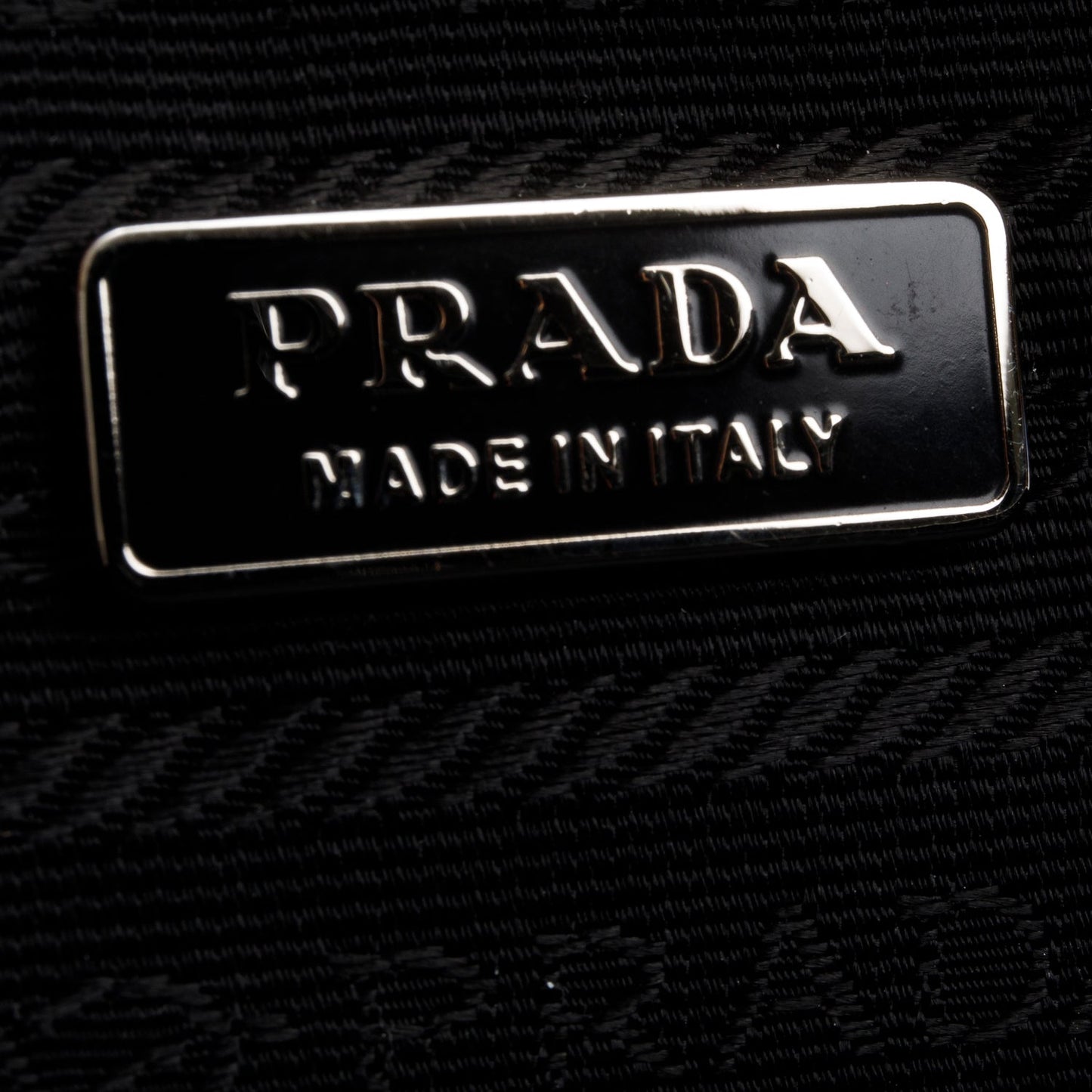 Prada Black Nylon Leather Bauletto Bag