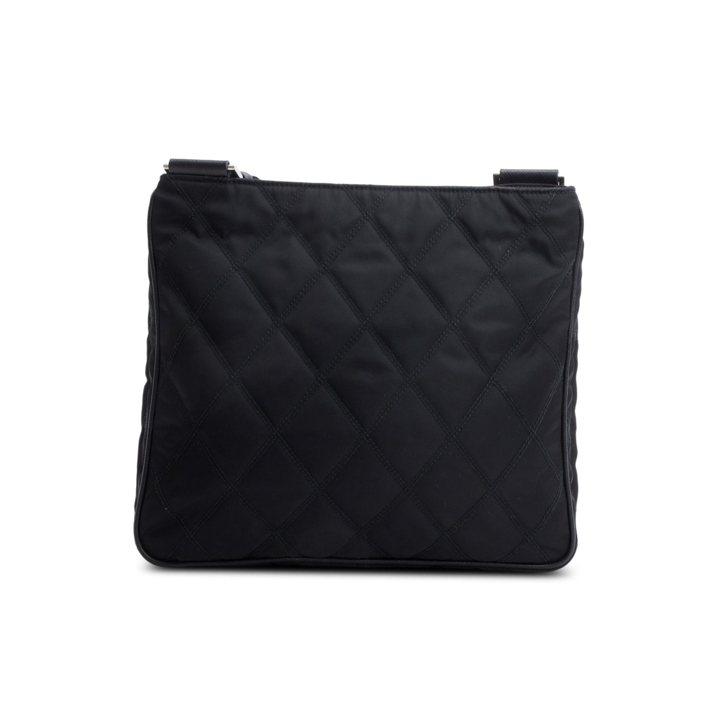 Prada Black Saffiano Leather-Trimmed Tessuto Nylon Messenger Bag