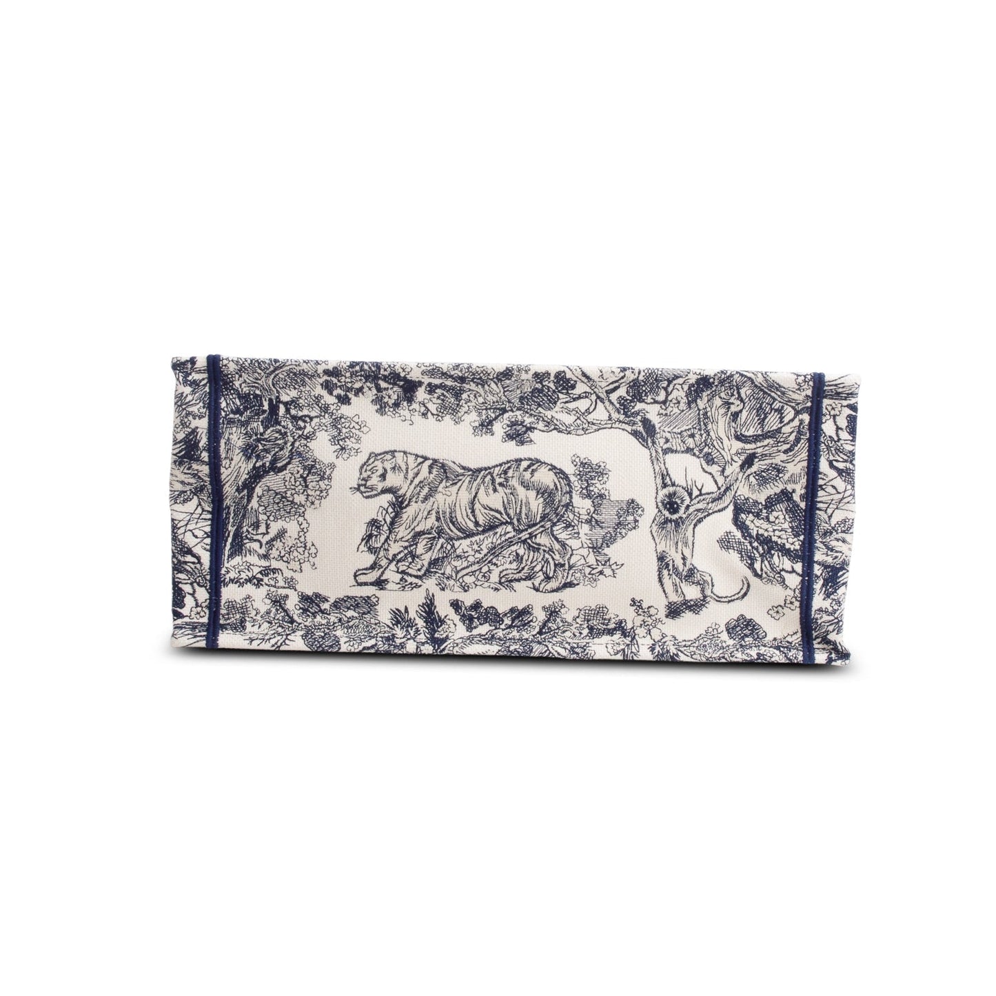 Christian Dior 2024 Large Ecru and Blue Toile de Jouy  Embroidery Canvas Book Tote