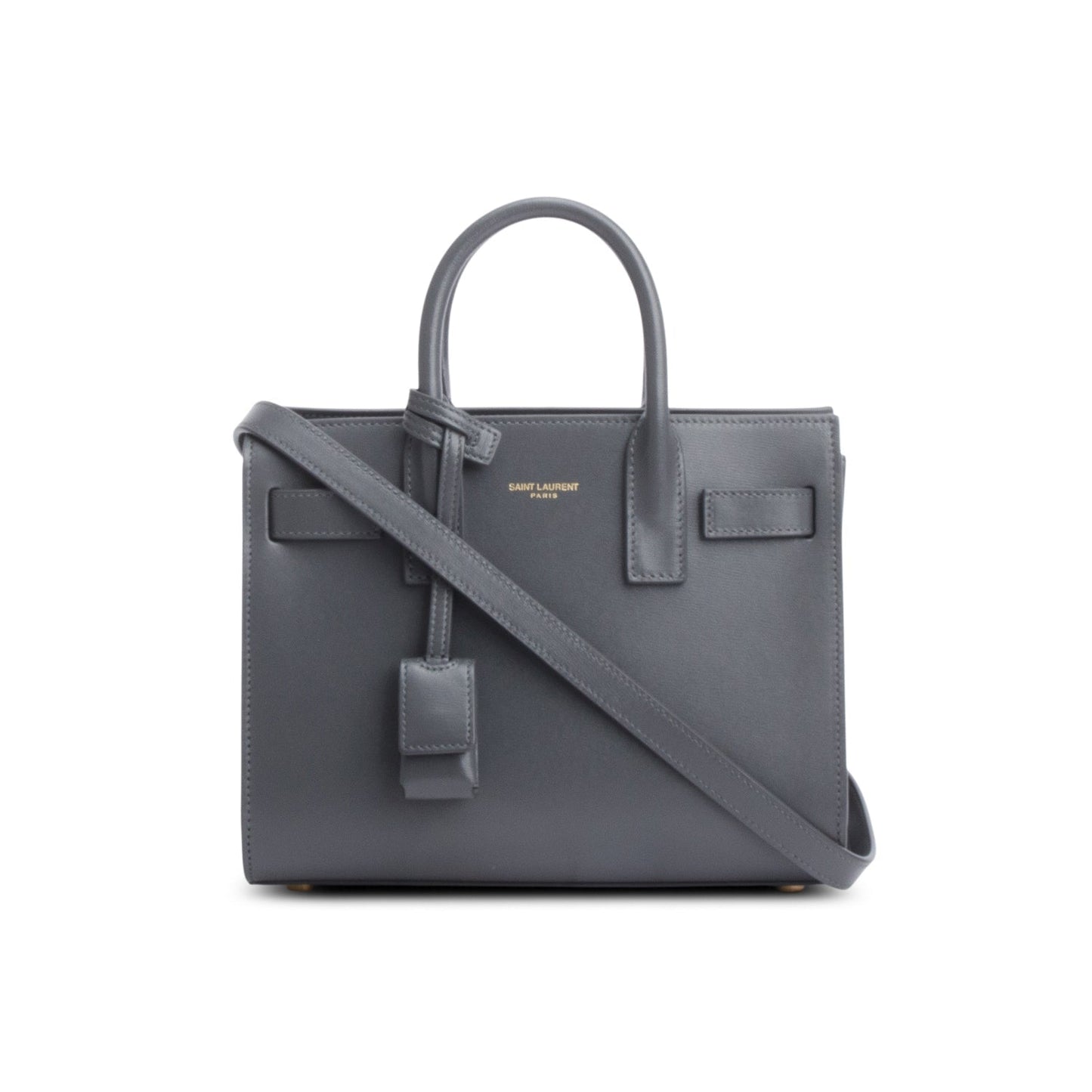 Saint Laurent 2024 Grey Smooth Calfskin Leather Nano Sac De Jour