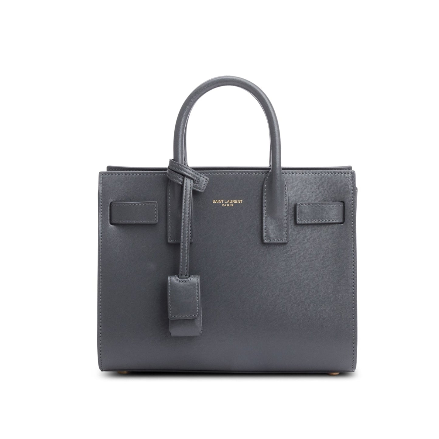 Saint Laurent 2024 Grey Smooth Calfskin Leather Nano Sac De Jour
