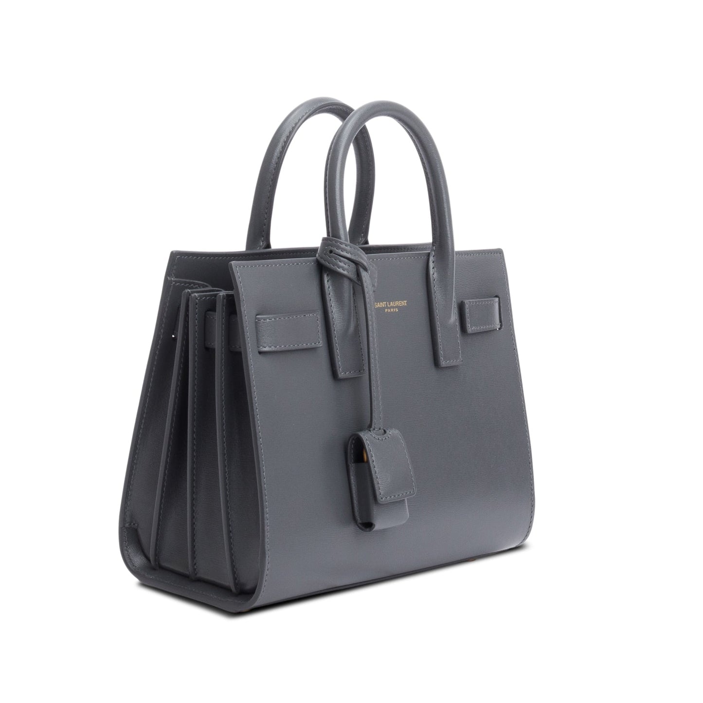 Saint Laurent 2024 Grey Smooth Calfskin Leather Nano Sac De Jour