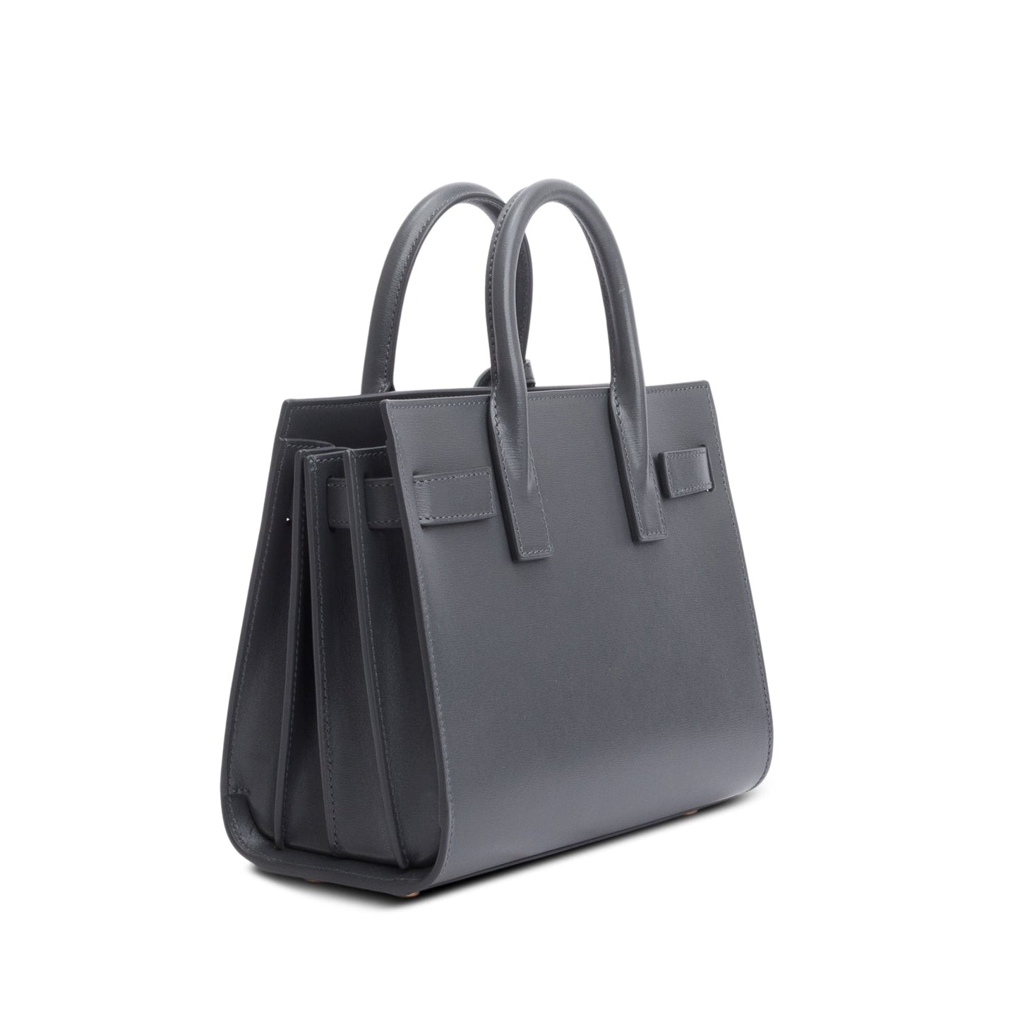 Saint Laurent 2024 Grey Smooth Calfskin Leather Nano Sac De Jour