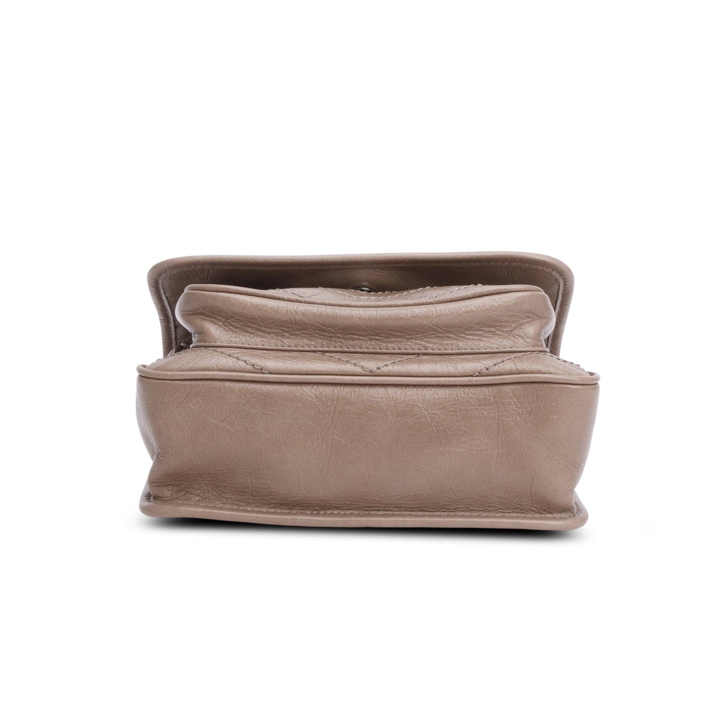 Saint Laurent Beige Crinkled Calfskin Matelasse Leather Baby Niki Shoulder Bag