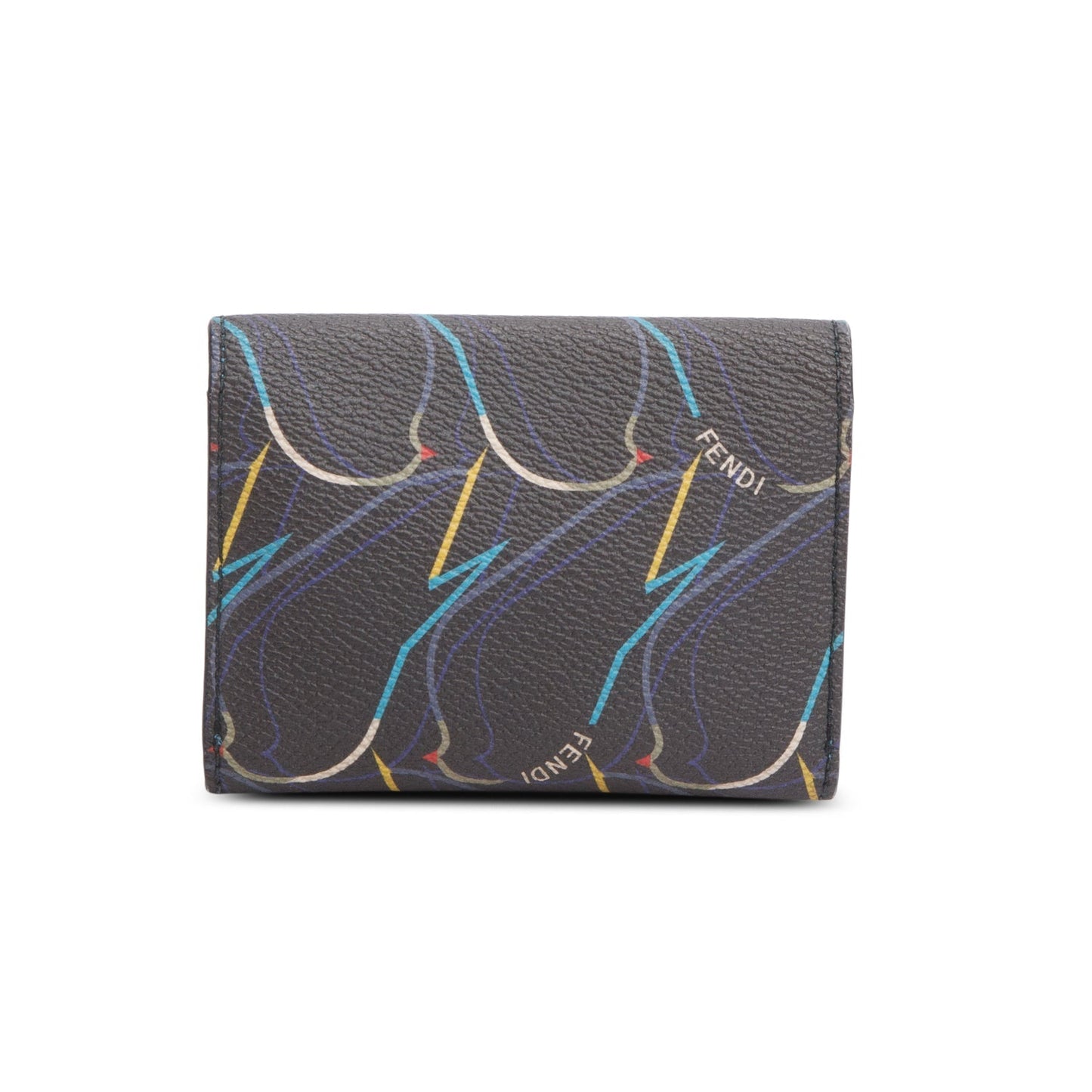 Fendi Grey Vitello Elite QuTweet Compact Wallet