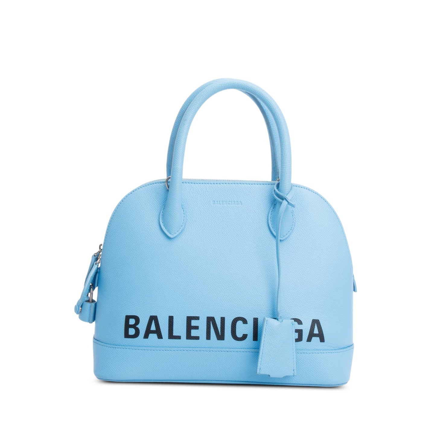Balenciaga Blue Calfskin Logo S Ville Top Handle Bag