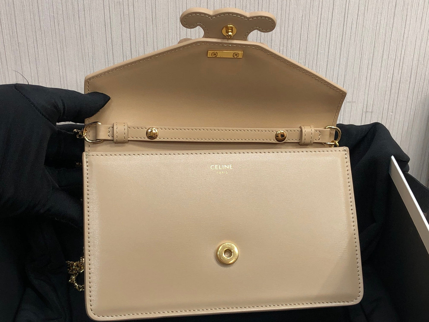 Top Quality Wallet On Chain Triomphe Beige For Women 7in/19cm 