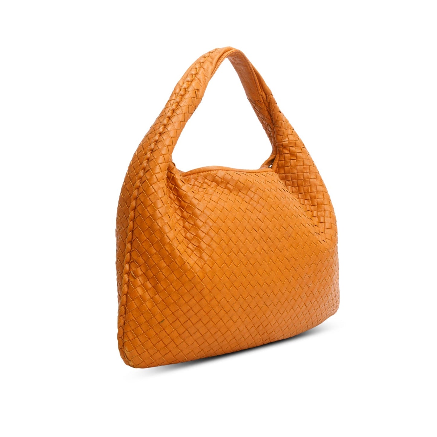 Bottega Veneta Orange Nappa Intrecciato Large Veneta Hobo