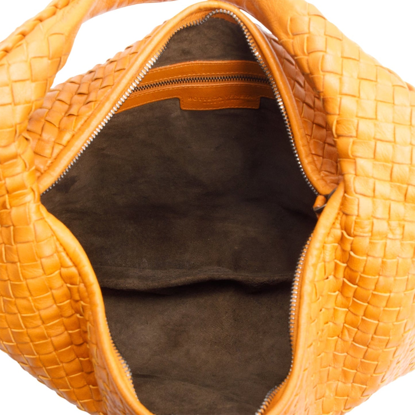 Bottega Veneta Orange Nappa Intrecciato Large Veneta Hobo