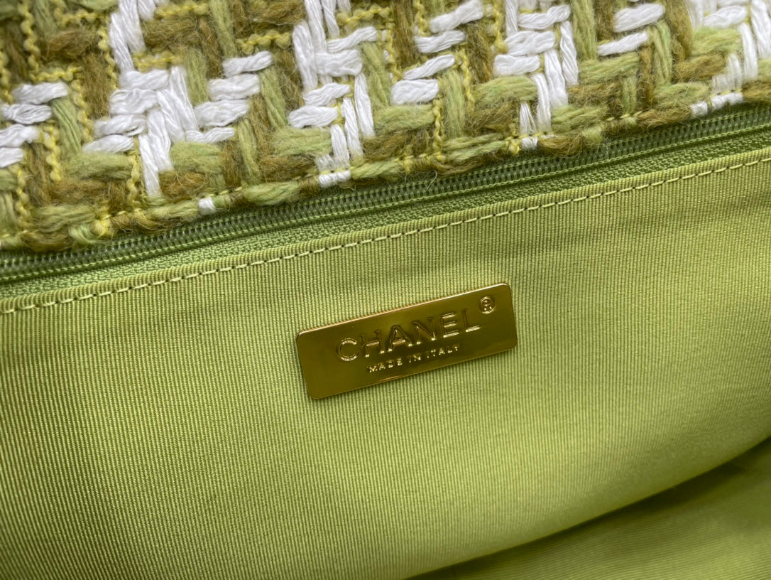 CHL 19 Large Handbag Gold Hardware Green For Women Handbags, Shoulder Bags 11.8in/30cm